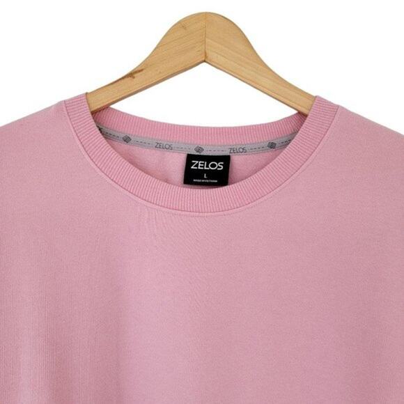 Zelos Pink Long Sleeve Sweatshirt Crew Neck Pullover Womens Size L Cotton Blend - Picture 2 of 9